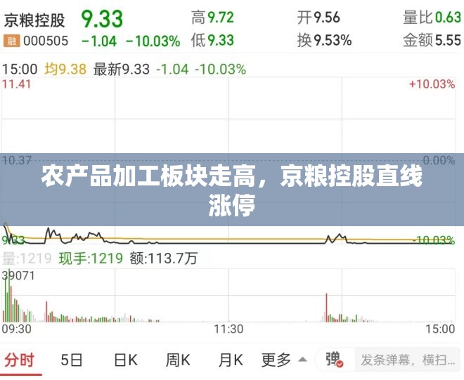 农产品加工板块走高，京粮控股直线涨停