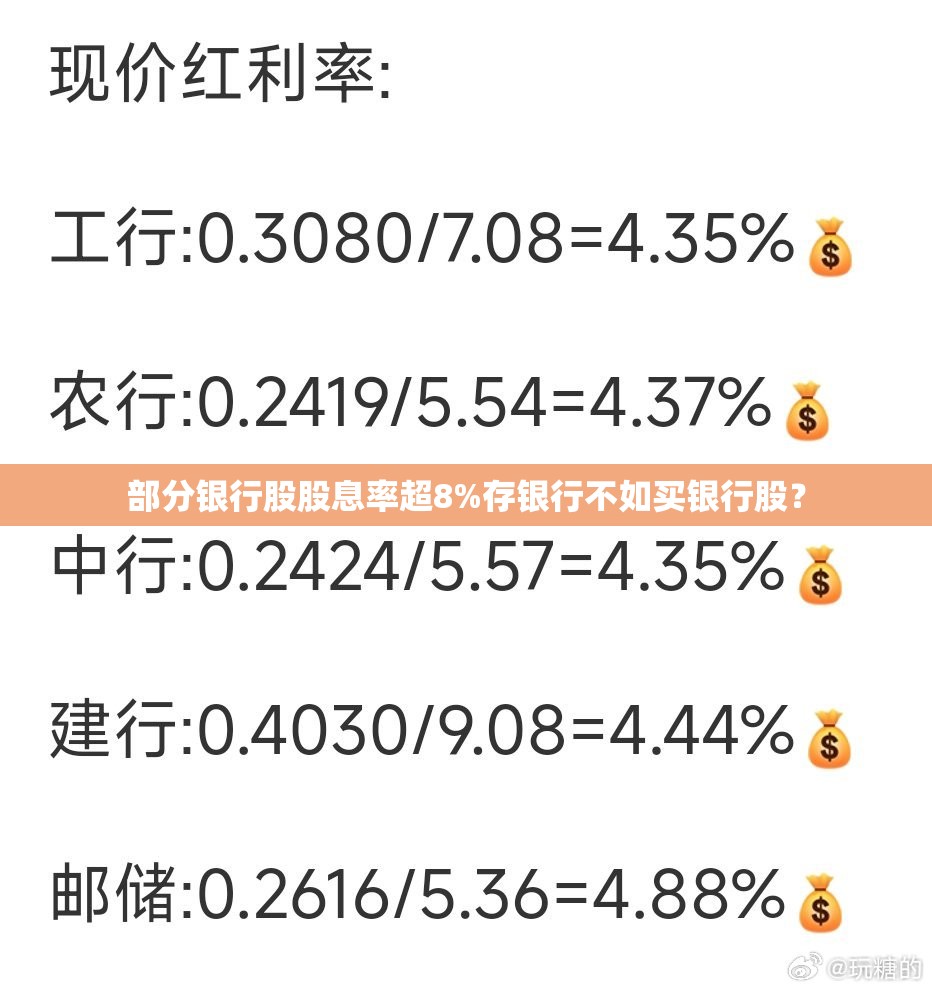 部分银行股股息率超8%存银行不如买银行股？