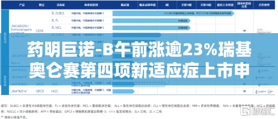 药明巨诺-B午前涨逾23%瑞基奥仑赛第四项新适应症上市申请获受理
